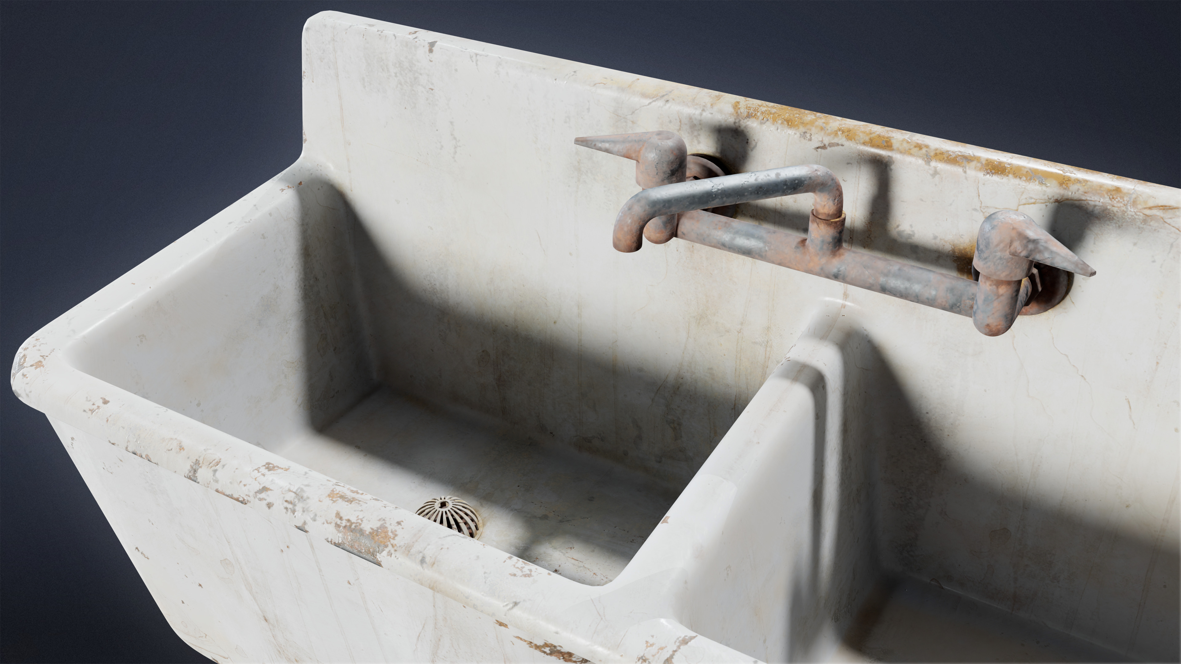 SUBURBS - Sink 04 - LOW POLY AND NANITE Low-poly 3D model_6