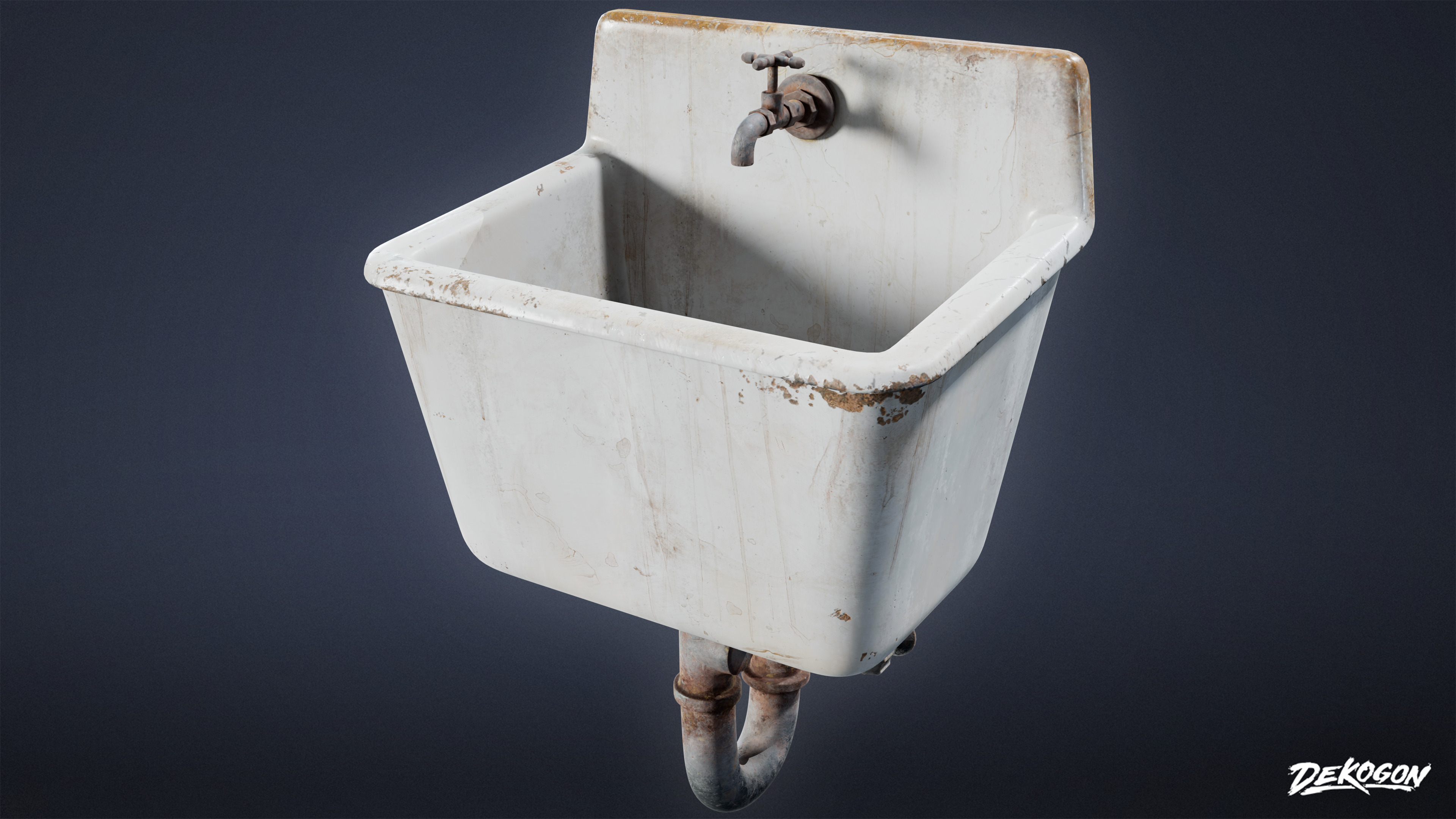 SUBURBS - Sink 04 - LOW POLY AND NANITE Low-poly 3D model_7