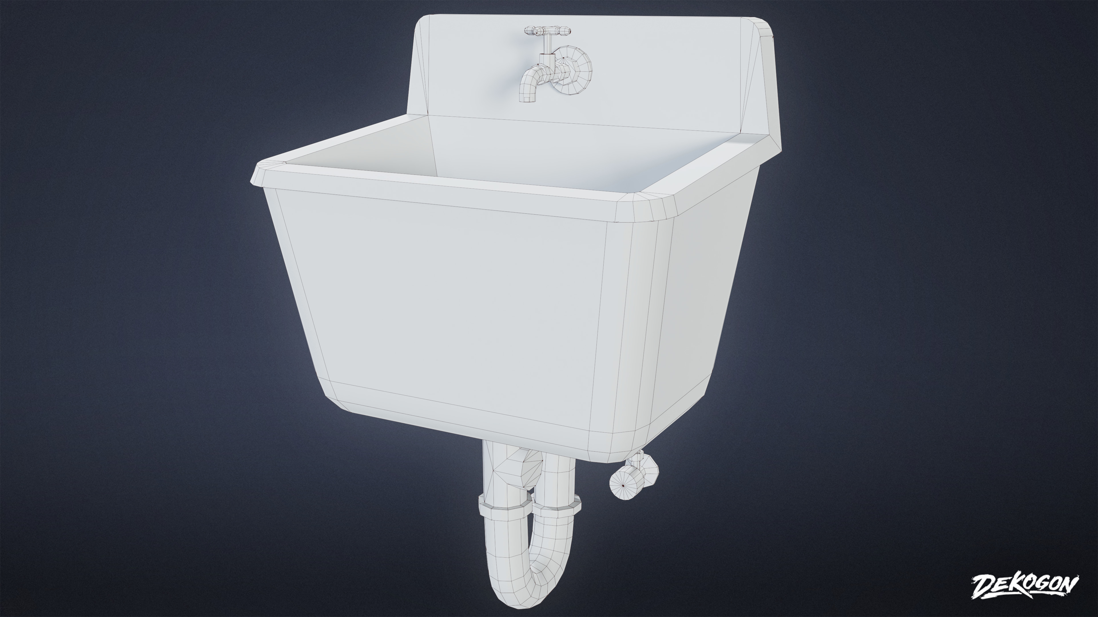 SUBURBS - Sink 04 - LOW POLY AND NANITE Low-poly 3D model_15