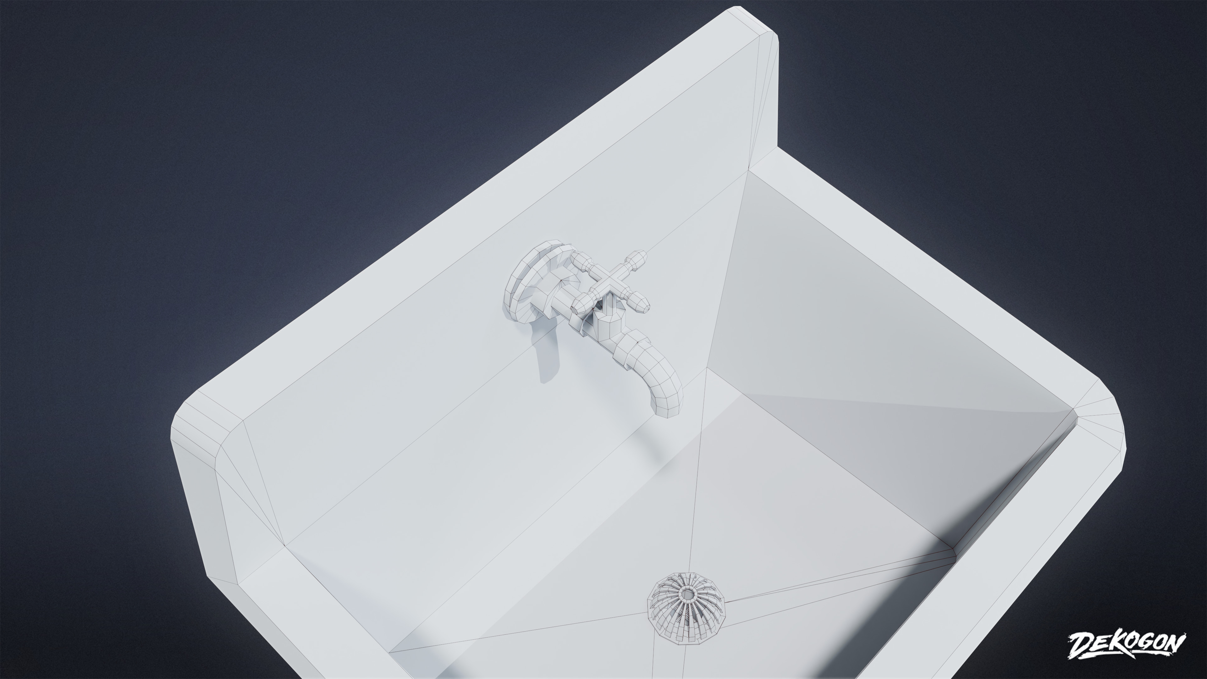SUBURBS - Sink 04 - LOW POLY AND NANITE Low-poly 3D model_14