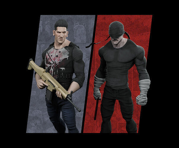 Daredevil The Man Without Fear ninja Outfit 3D print model