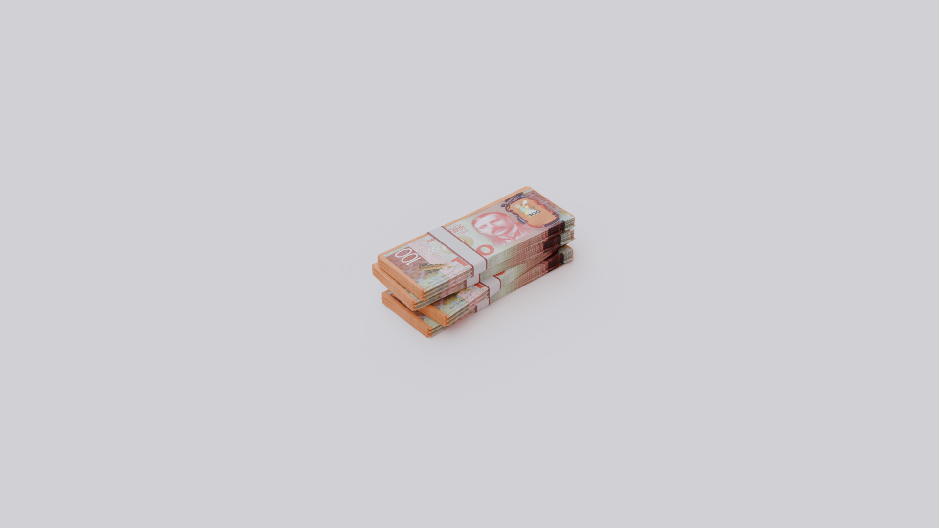 100 New Zealand dollar NZD Currency Low-poly 3D model_5