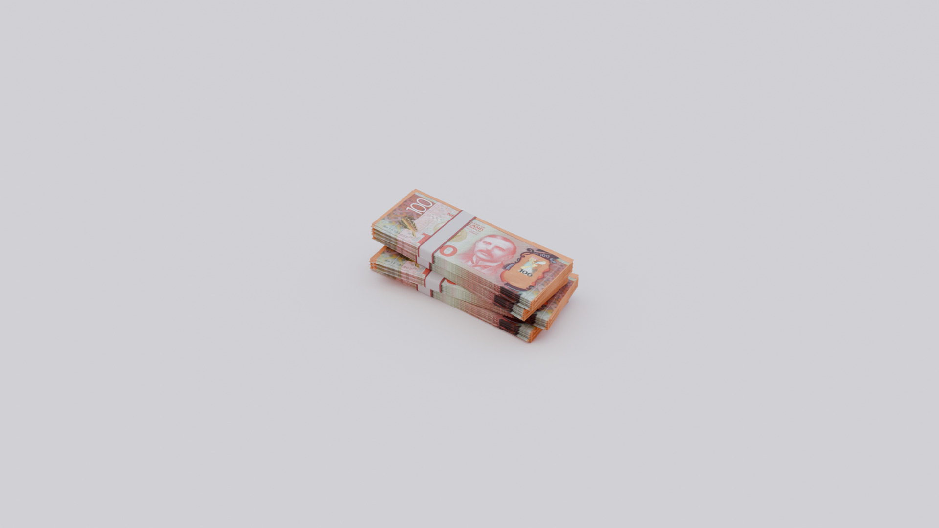 100 New Zealand dollar NZD Currency Low-poly 3D model_4