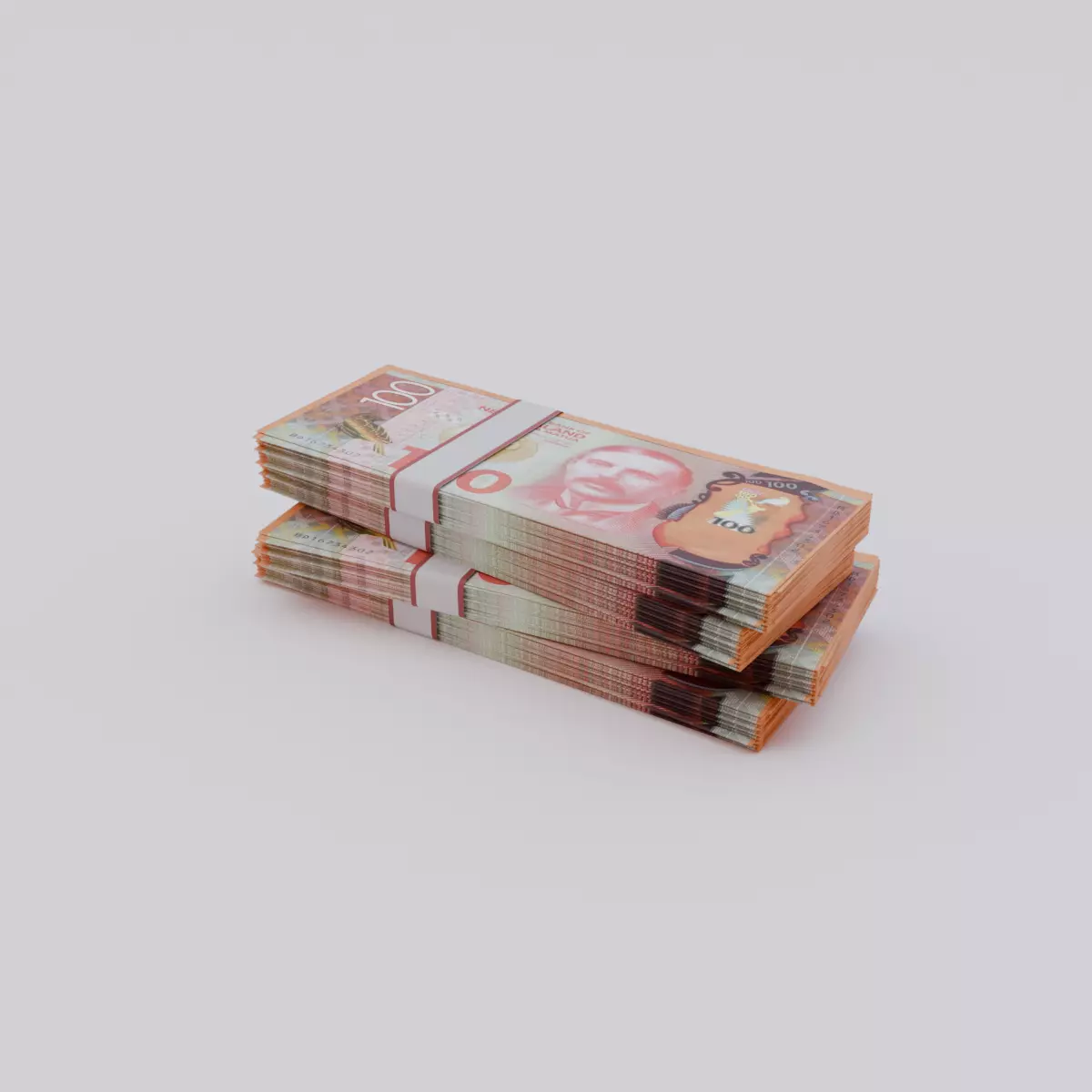 100 New Zealand dollar NZD Currency Low-poly 3D model_0