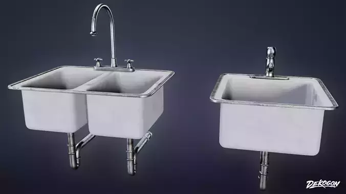 SUBURBS - Sink 05 - LOW POLY AND NANITE