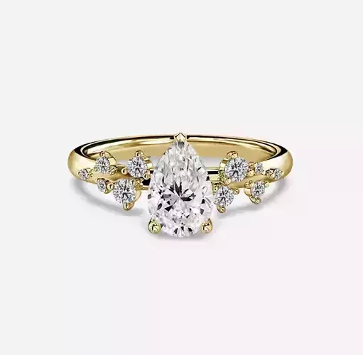 Pear diamond ring