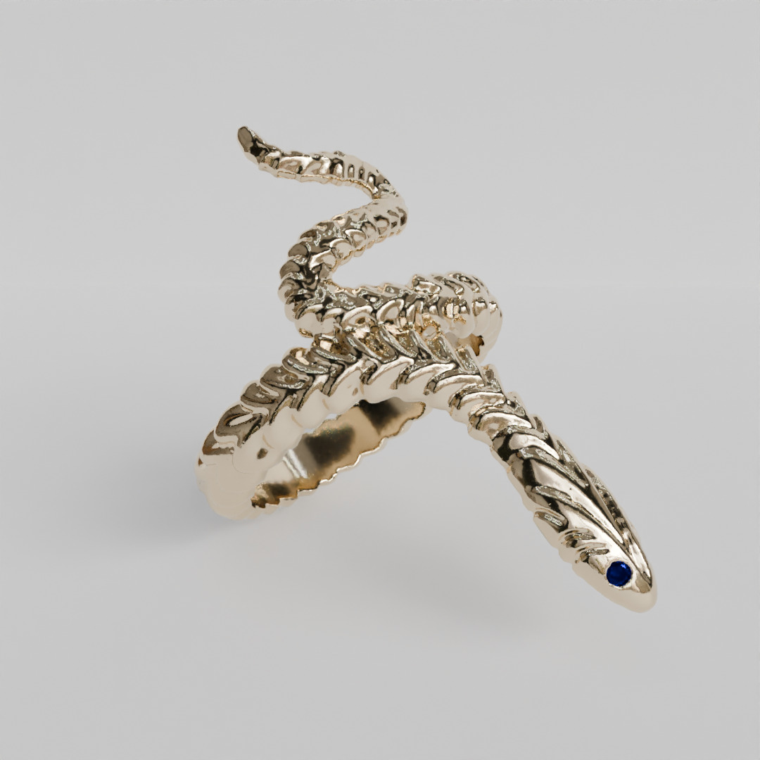 snake ring 3D print model_1