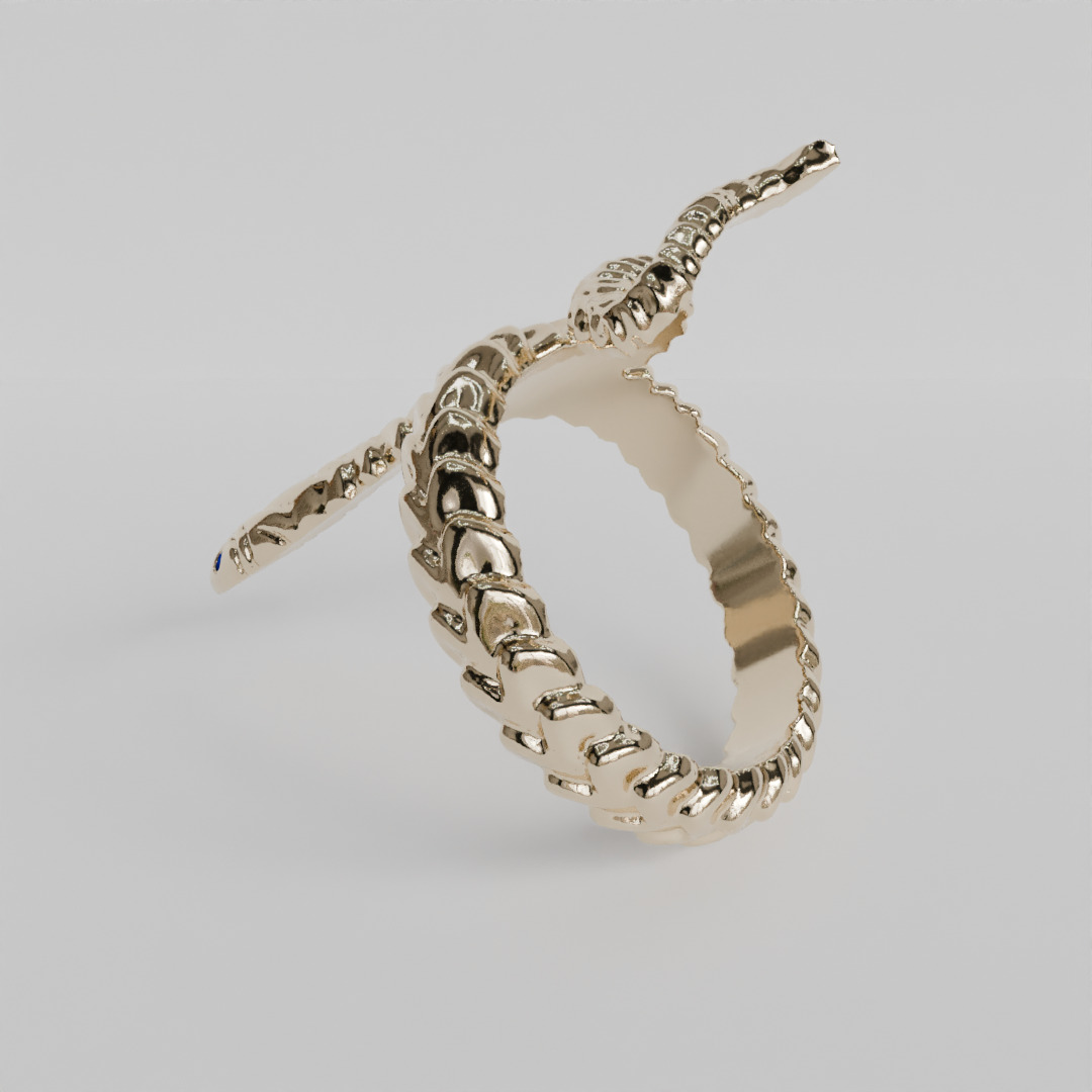 snake ring 3D print model_3