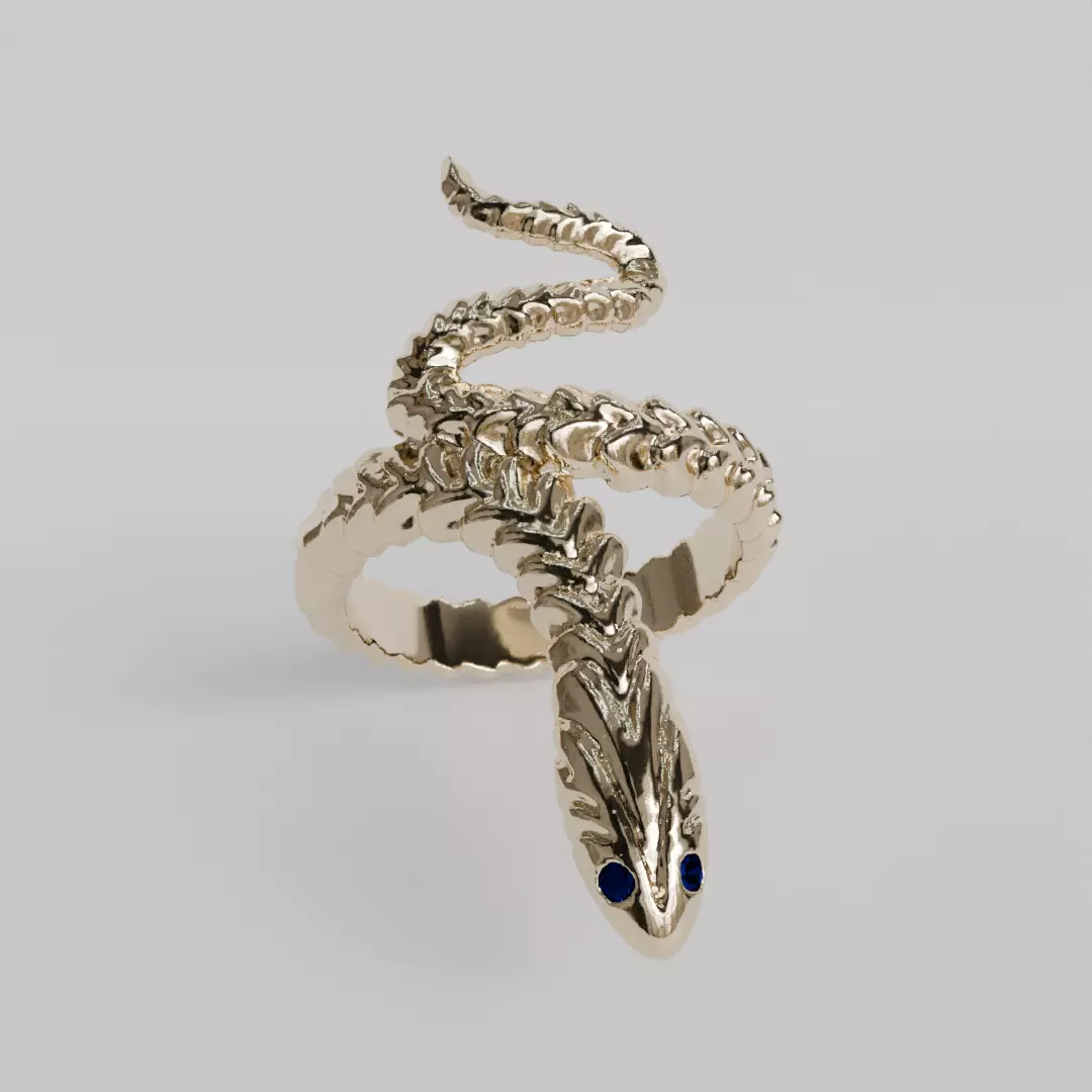 snake ring 3D print model_0