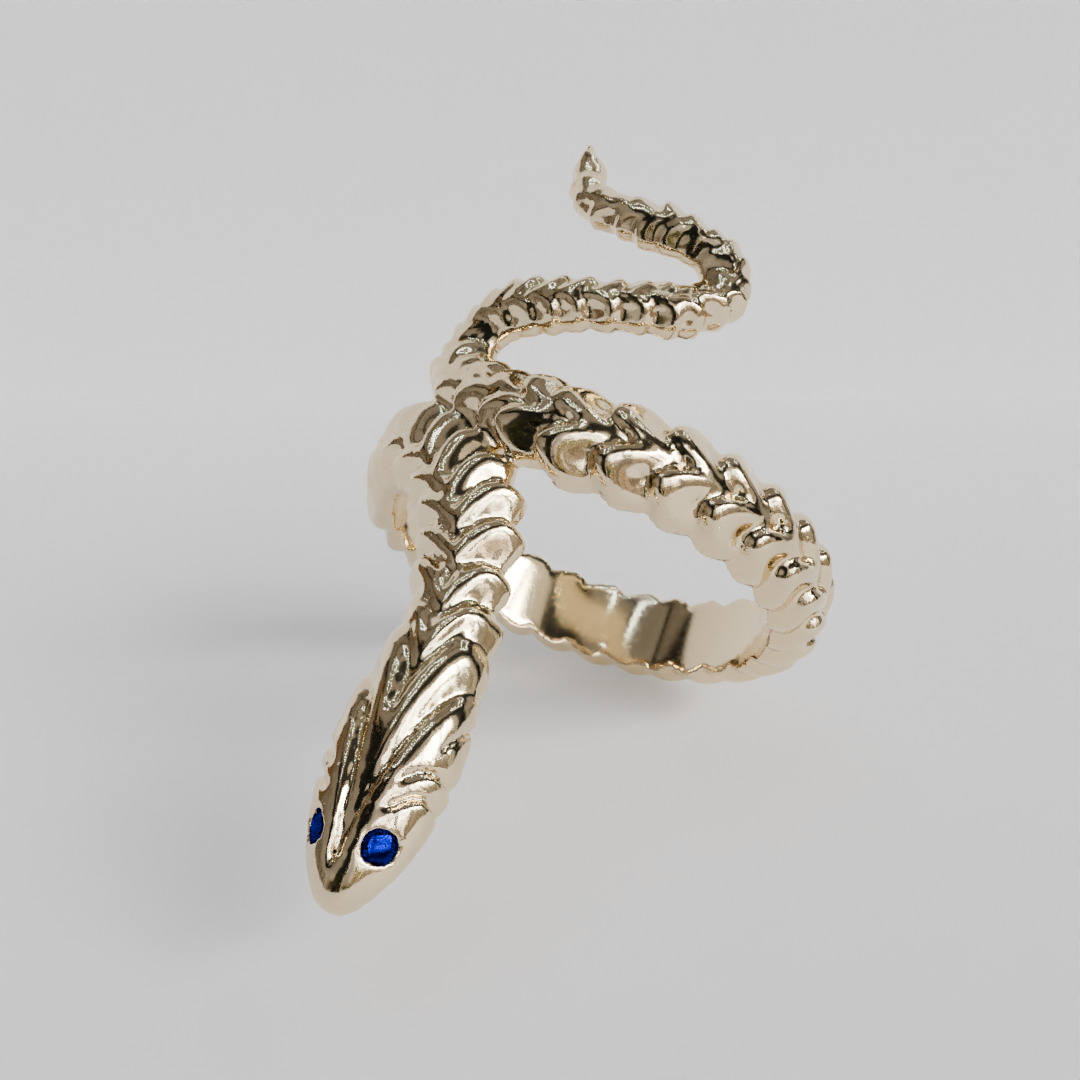 snake ring 3D print model_4