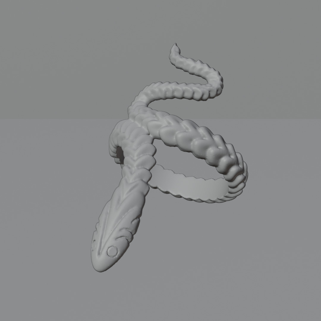 snake ring 3D print model_5