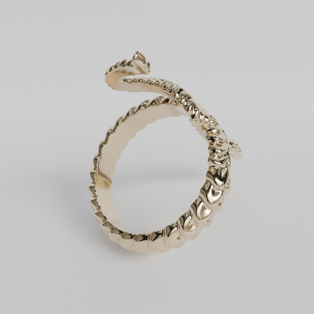 snake ring 3D print model_2