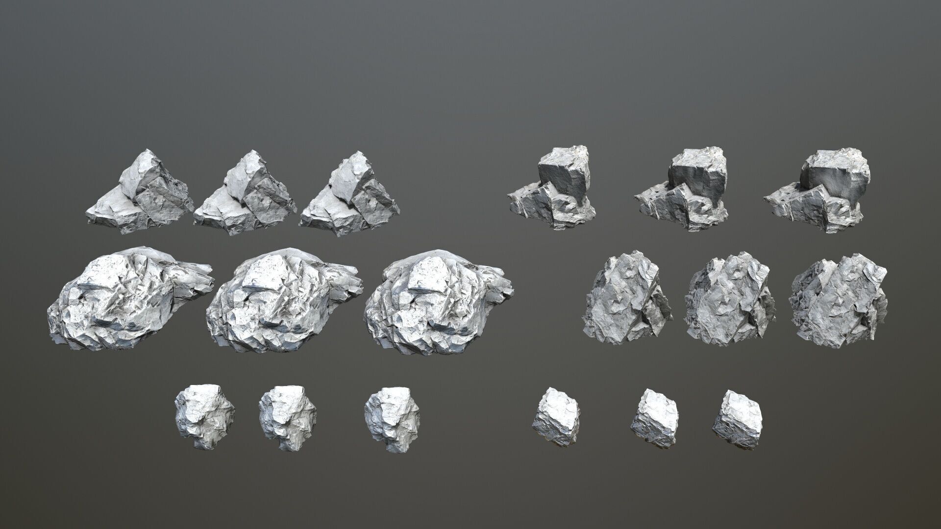 white rocks Low-poly 3D model_14
