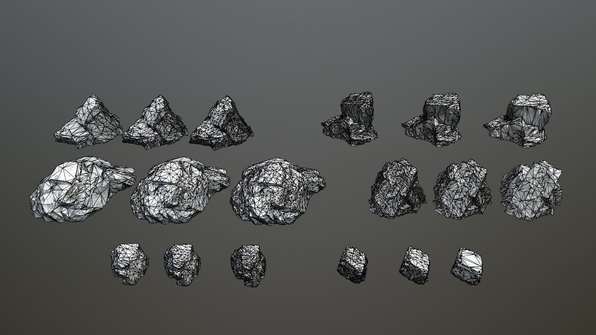 white rocks Low-poly 3D model_15