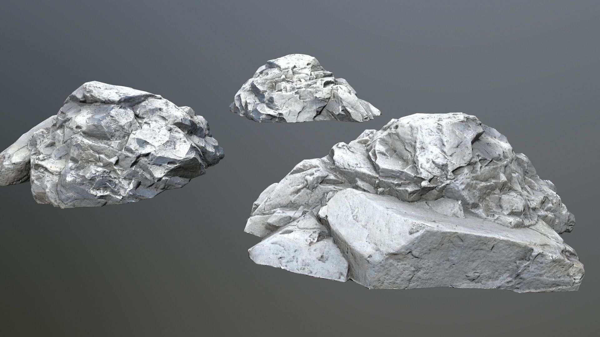 white rocks Low-poly 3D model_3