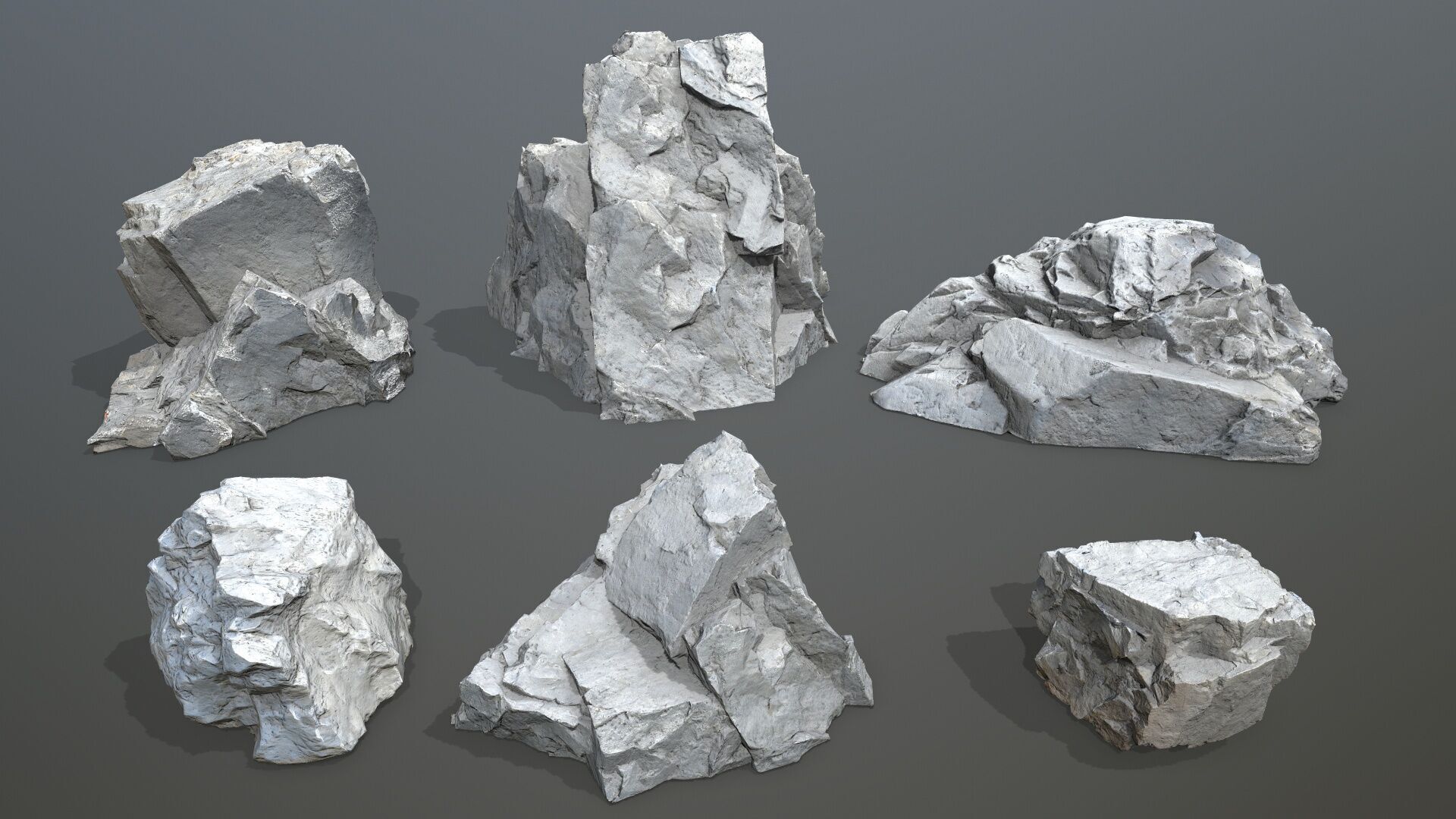 white rocks Low-poly 3D model_1