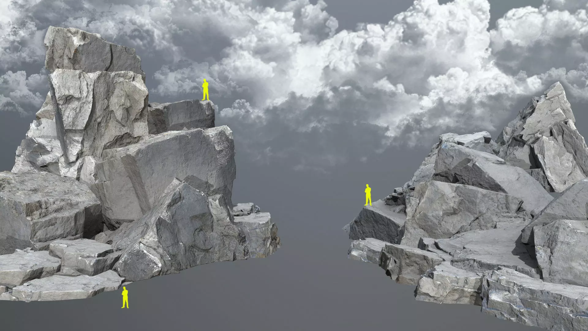 white rocks Low-poly 3D model_0