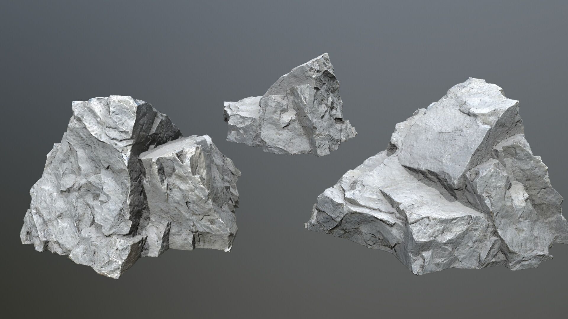 white rocks Low-poly 3D model_6