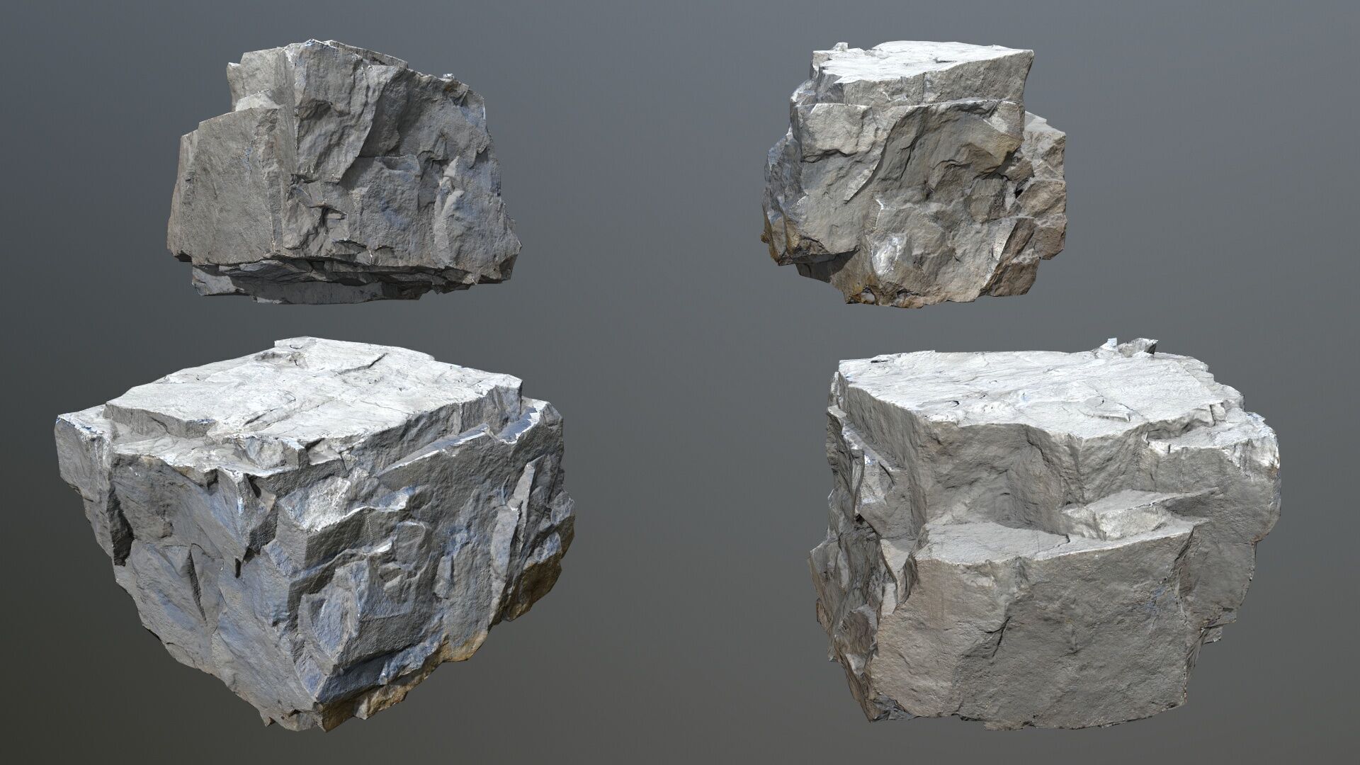 white rocks Low-poly 3D model_5