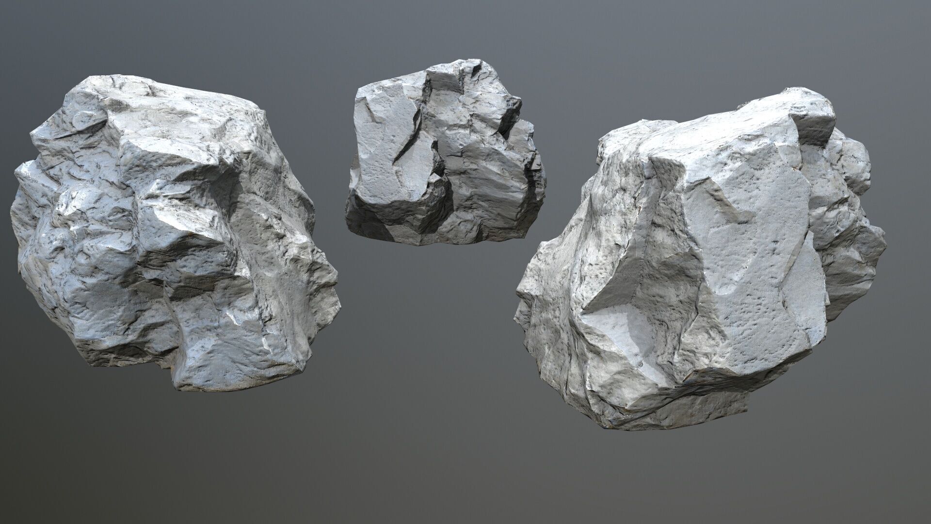 white rocks Low-poly 3D model_4