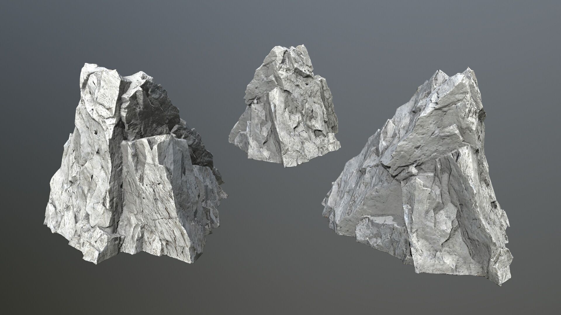 white rocks Low-poly 3D model_7