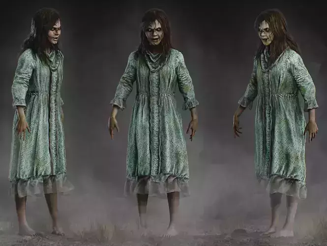 Regan MacNeil from The Exorcist Low-poly 3D model