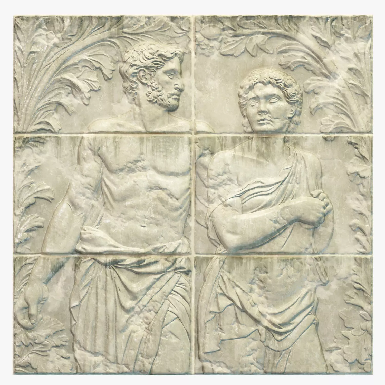 Bas-relief wall panel PBR 02 Low-poly 3D model_0