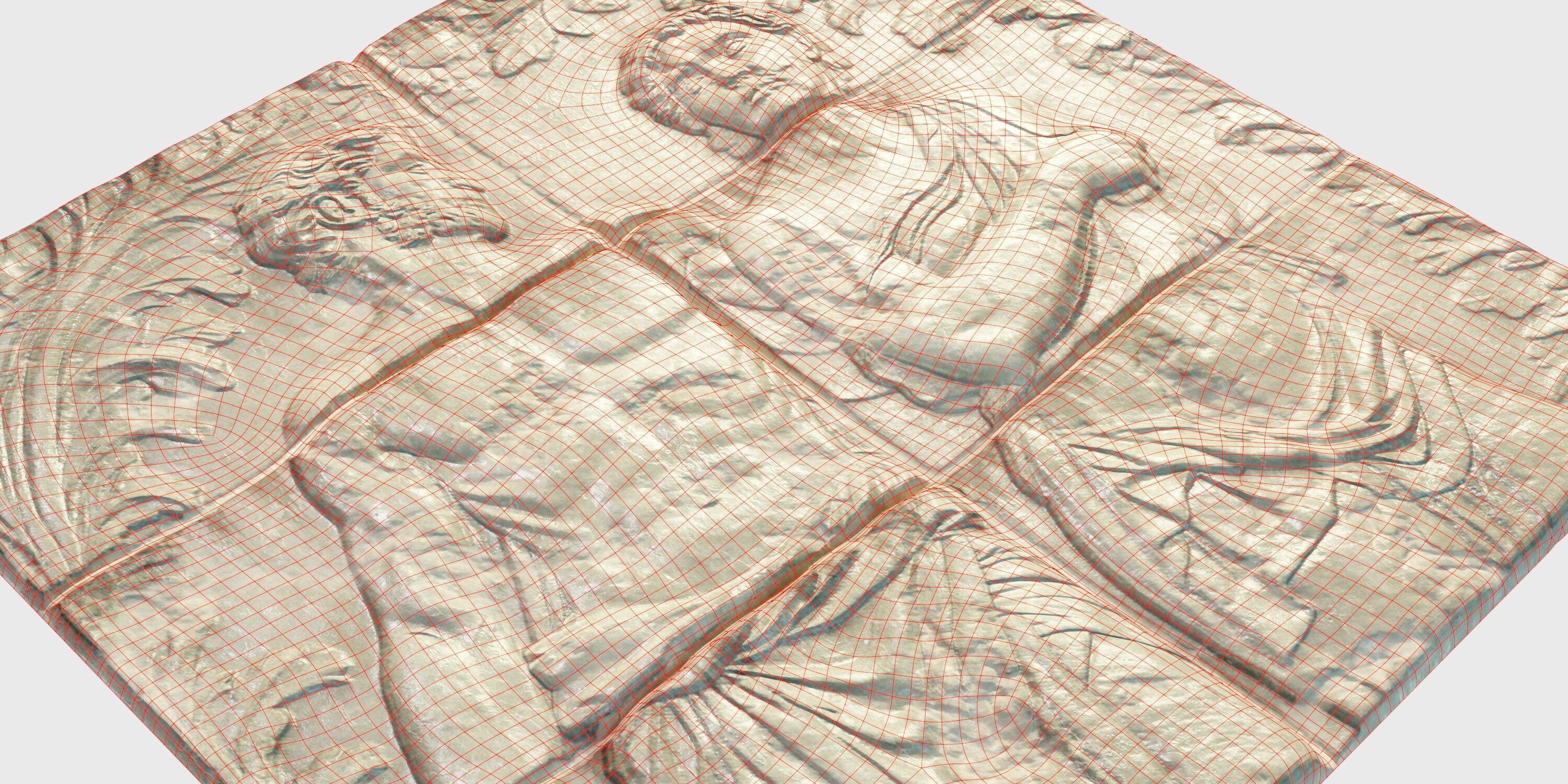 Bas-relief wall panel PBR 02 Low-poly 3D model_7