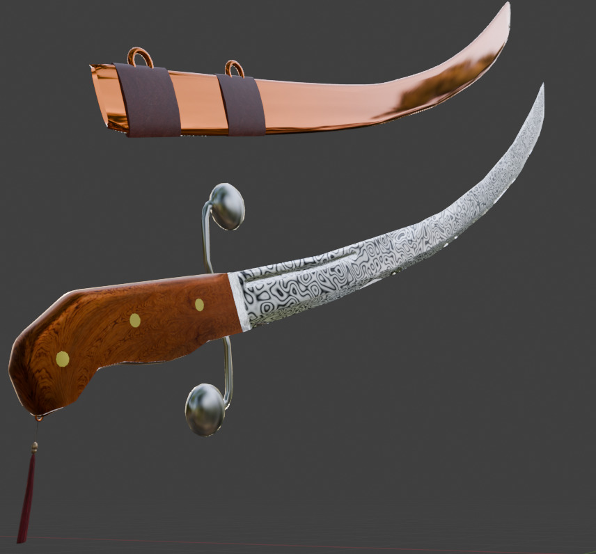 Saber with Sheath 3D model_2