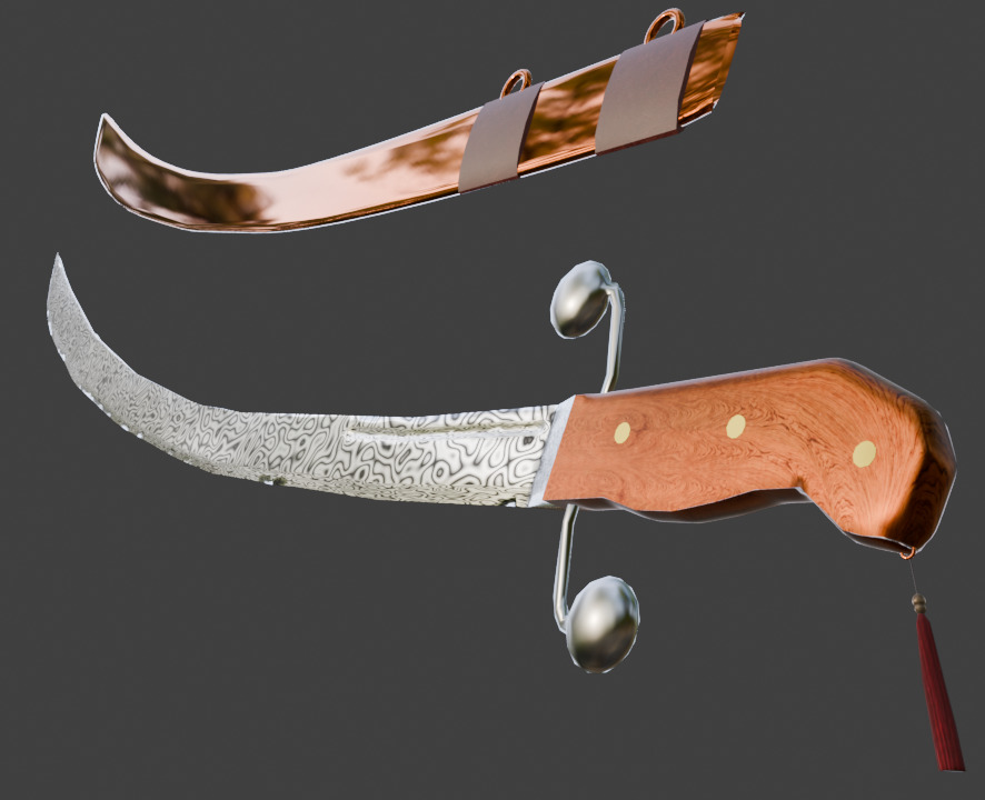 Saber with Sheath 3D model_3