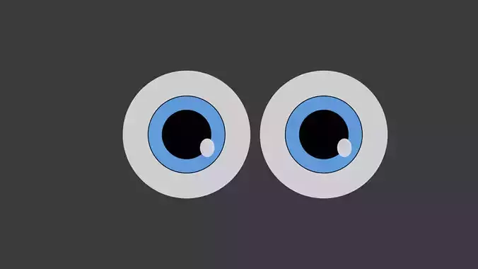 Rigged 2d Eyes Free 3D model