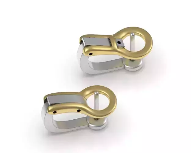Earring Back Omega Clasp Lever Lock 2 3D print model