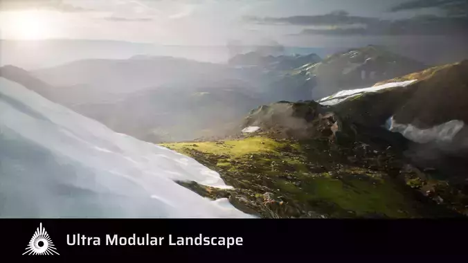 Ultra Modular Landscape System Low-poly 3D model