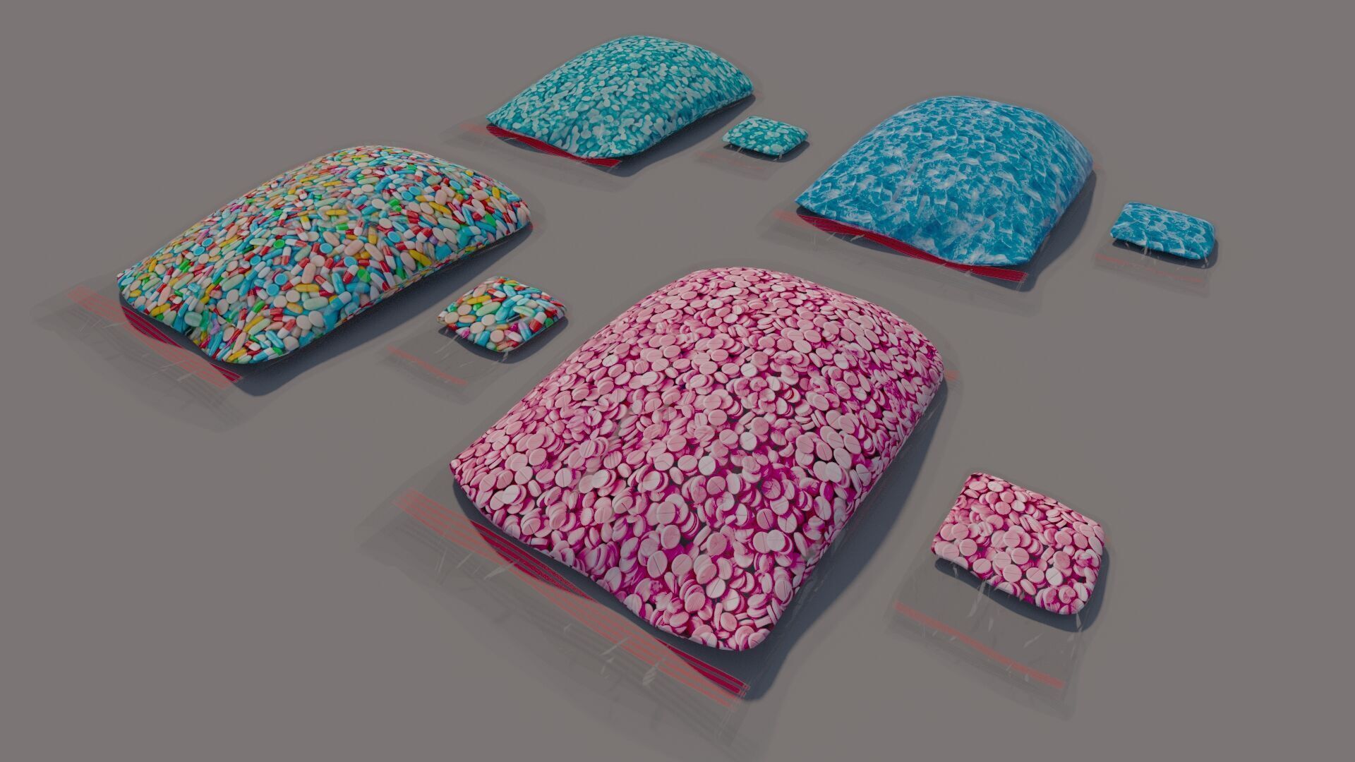 Pills Drug Package Bag 3D model_2