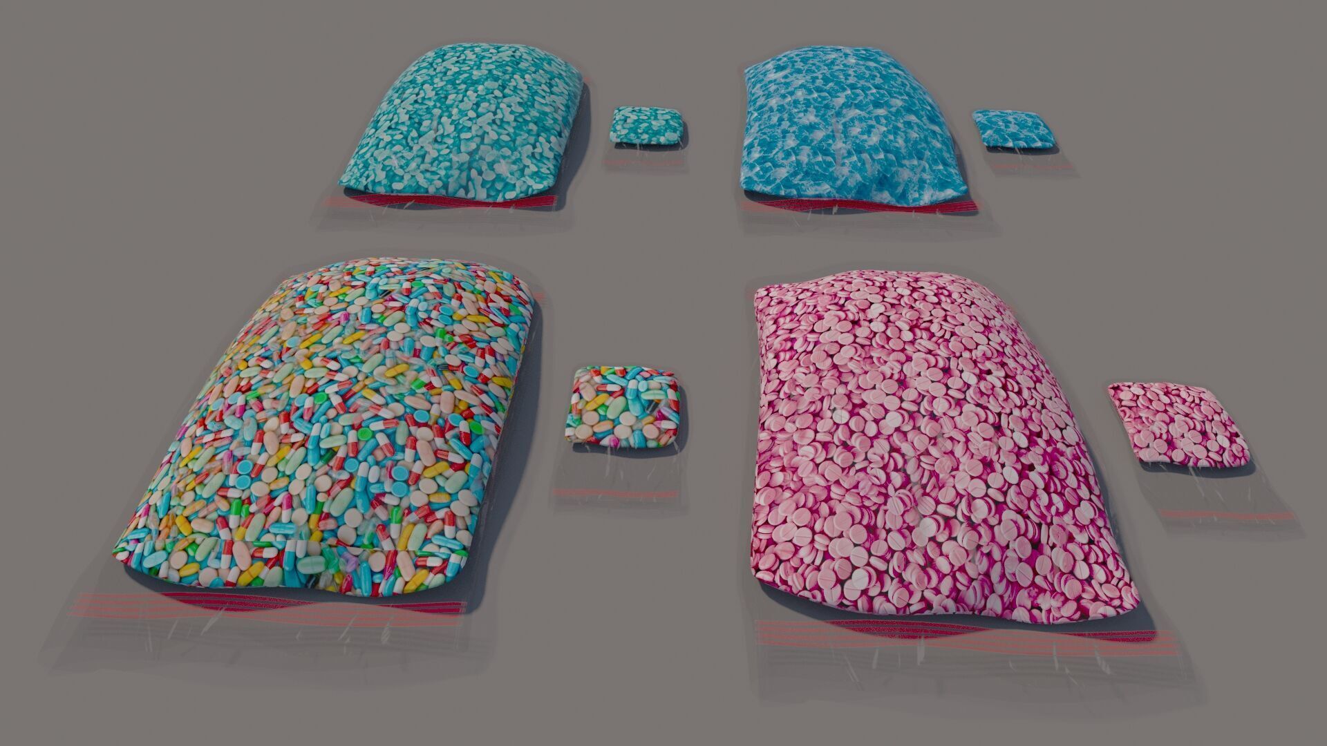 Pills Drug Package Bag 3D model_3