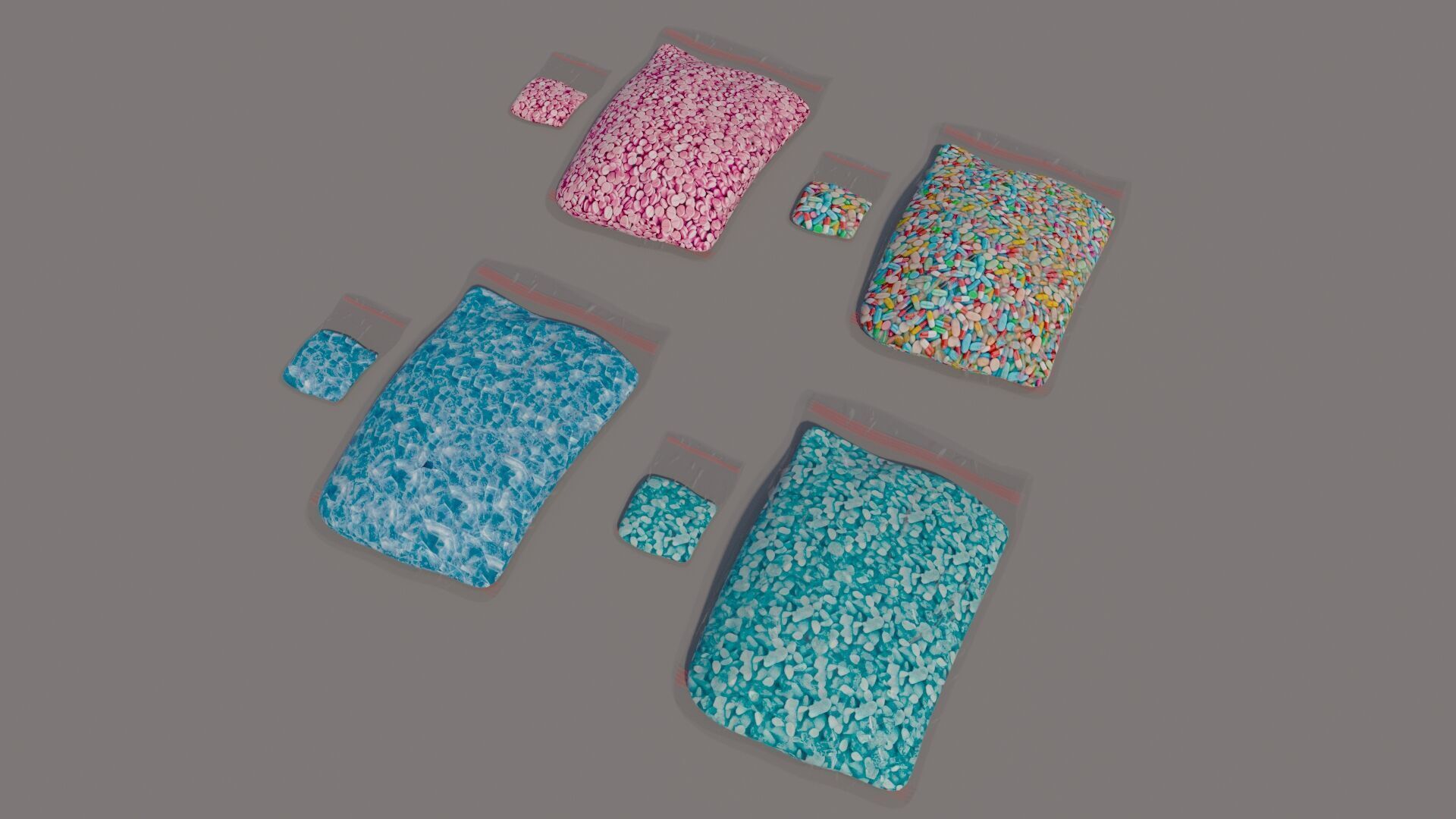 Pills Drug Package Bag 3D model_1