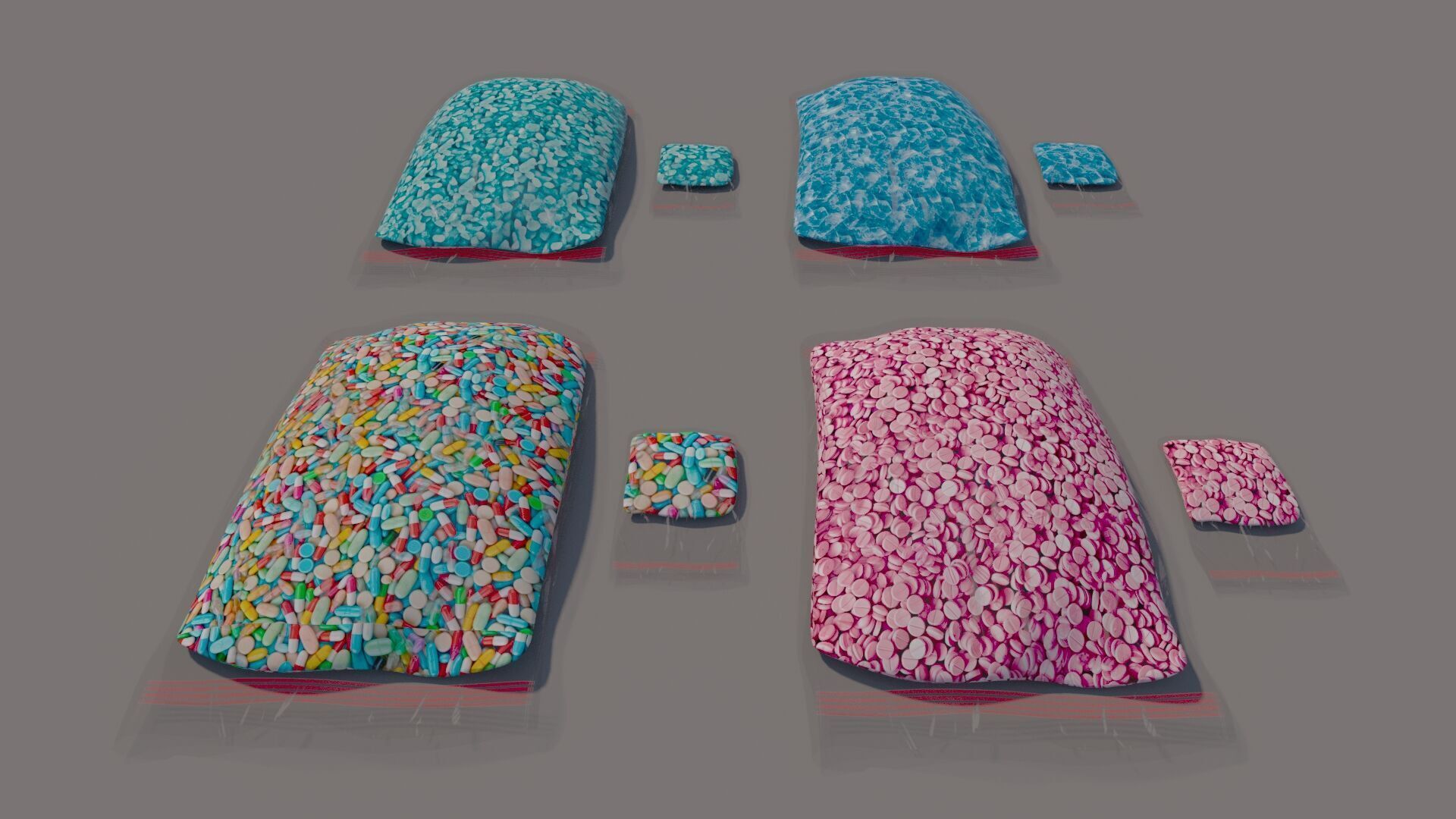Pills Drug Package Bag 3D model_6