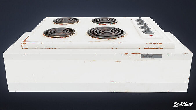 SUBURBS - Stove Top 01 - LOW POLY AND NANITE Low-poly 3D model 2