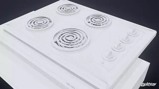 SUBURBS - Stove Top 01 - LOW POLY AND NANITE Low-poly 3D model 7