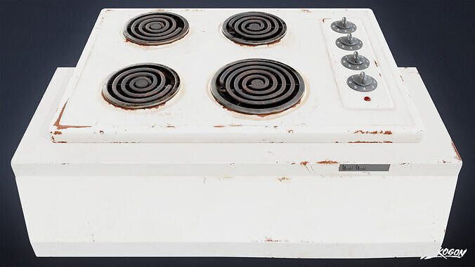 SUBURBS - Stove Top 01 - LOW POLY AND NANITE Low-poly 3D model 4