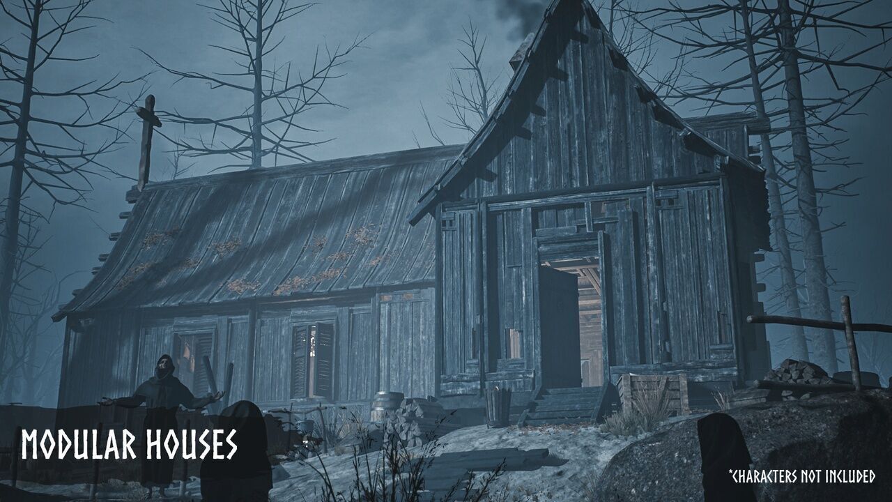 Modular Haunted Village Low-poly 3D model_3