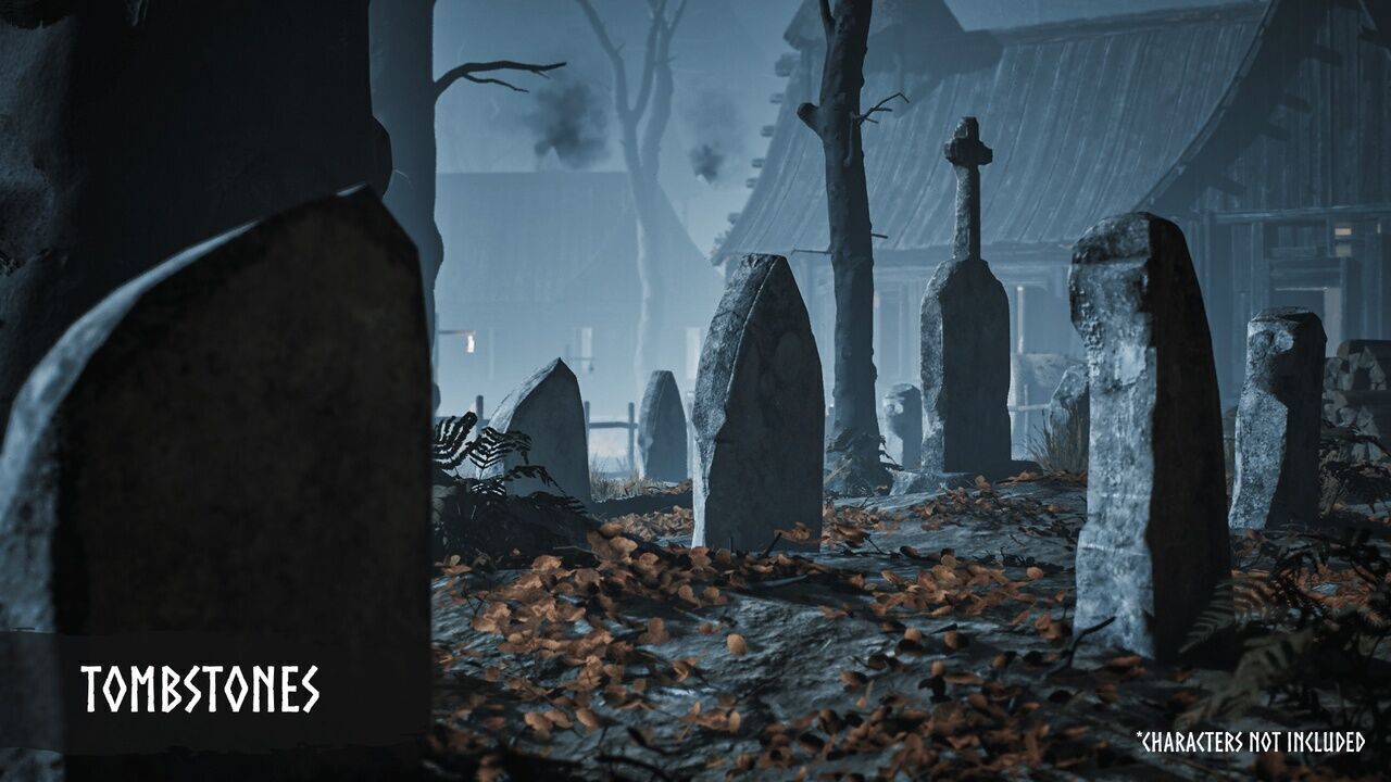 Modular Haunted Village Low-poly 3D model_16