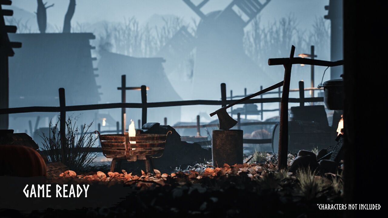 Modular Haunted Village Low-poly 3D model_8