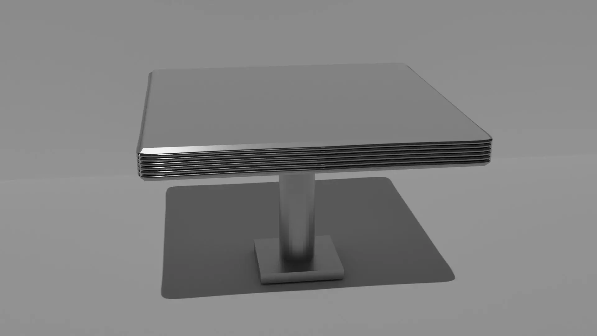 retro dinners 50s Squere table Low-poly 3D model_0