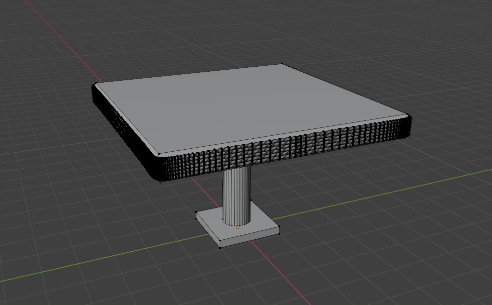 retro dinners 50s Squere table Low-poly 3D model_2