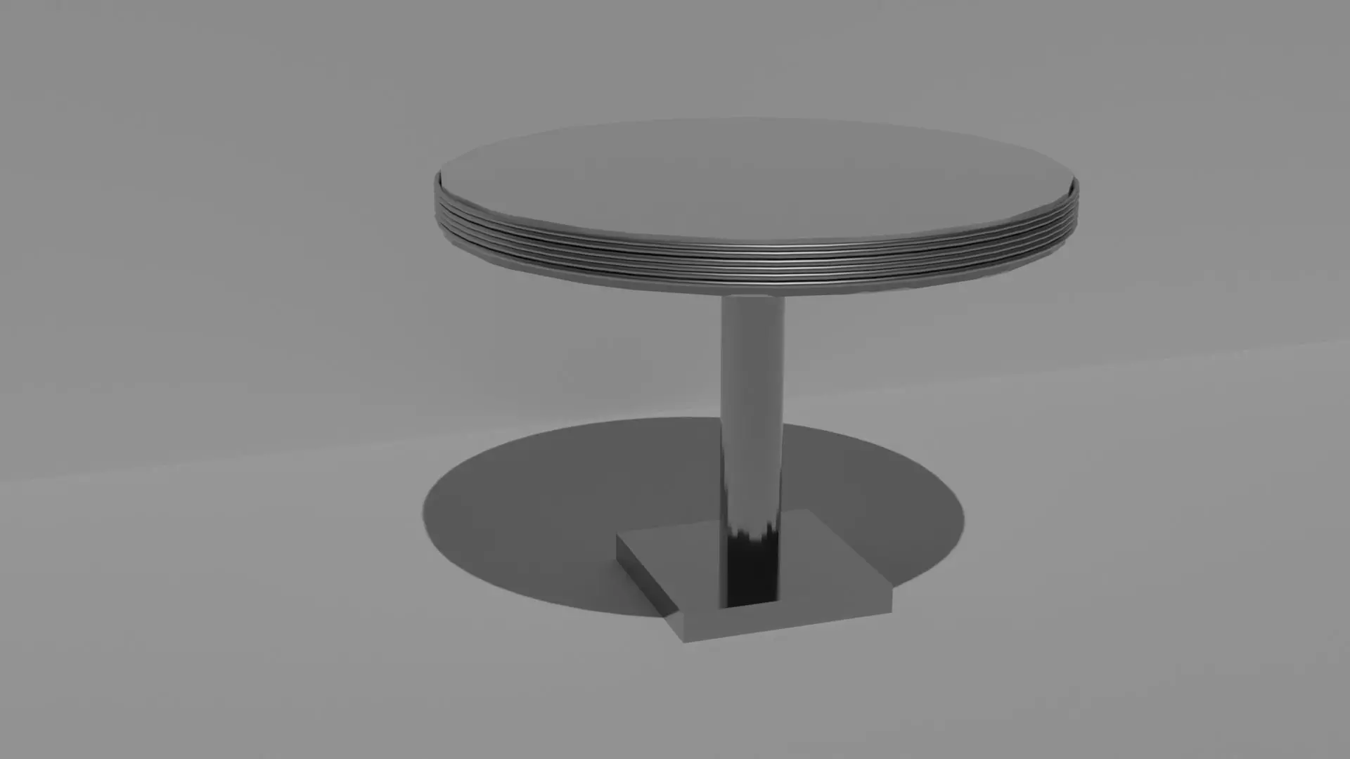 retro dinners 50s round table Low-poly 3D model_0