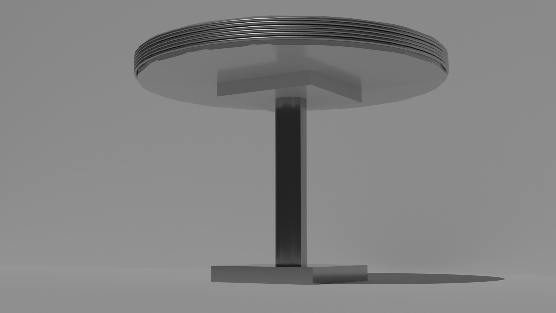 retro dinners 50s round table Low-poly 3D model_1