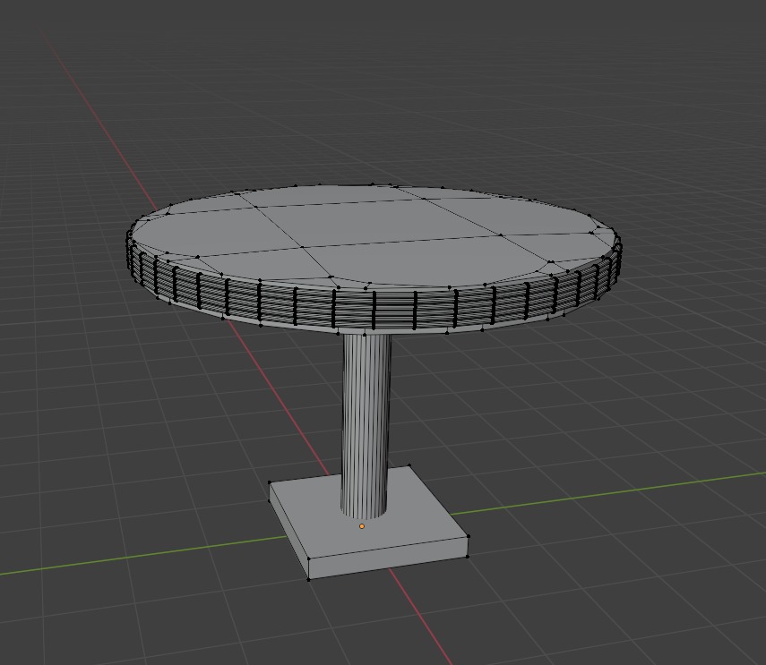 retro dinners 50s round table Low-poly 3D model_2