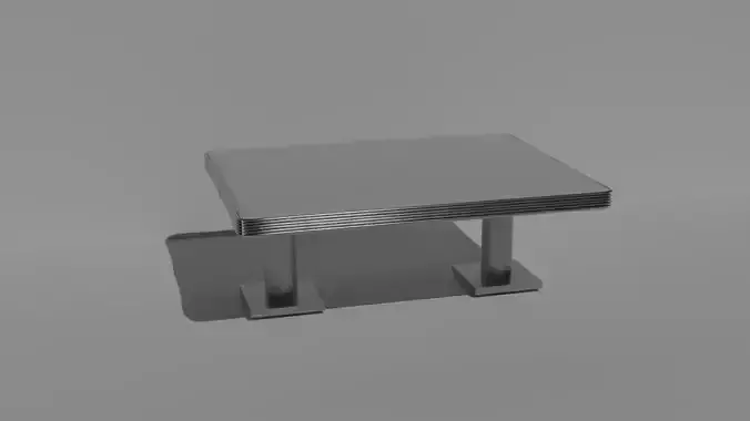 retro dinners 50s rectangular table Low-poly 3D model