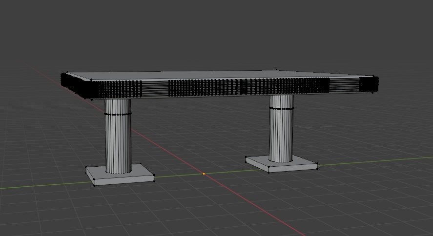 retro dinners 50s rectangular table Low-poly 3D model_2